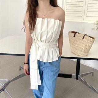 Shirred Tie-side Tube Top
