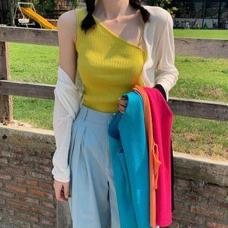 Asymmetric Rib Knit Tank Top