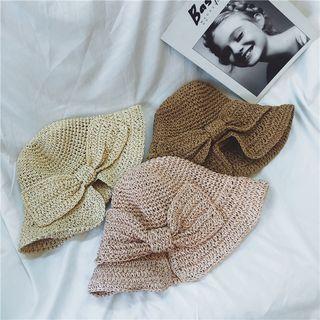 Woven Bow Accent Sun Hat