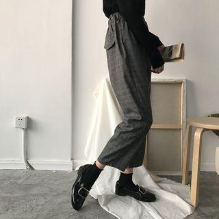 Check Loose-fit Cropped Harem Pants