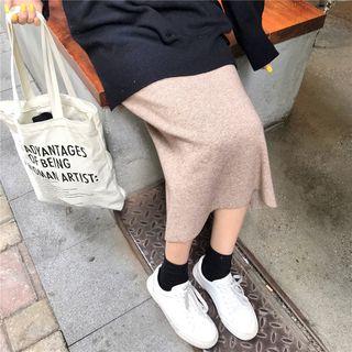 High Waist Midi Straight-fit Skirt