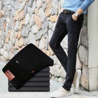 Fleece Lined Corduroy Slim-fit Pants