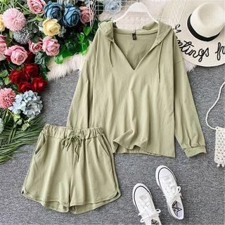 Set: Light Hoodie + Drawstring Sweatshorts