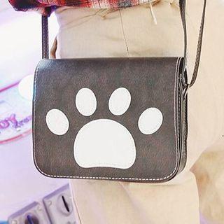 Bear Paw Faux Leather Crossbody Bag Brown - One Size
