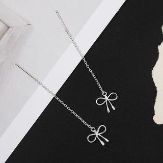 925 Sterling Silver Bow Dangle Earring As Shown In Figure - One Size