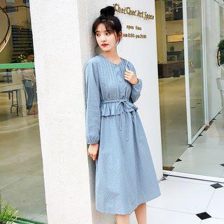 Dotted A-line Midi Dress
