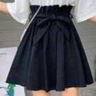 High-waist Frill Trim A-line Mini Skirt