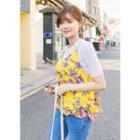 Spaghetti-strap Tie-back Floral Top