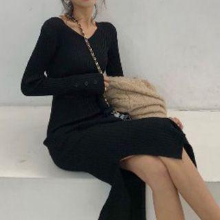 Ruffled Knit Maxi Dress