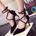 Lace Up Pointed Heel Sandals