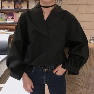 V-neck Buttoned Back Blouse