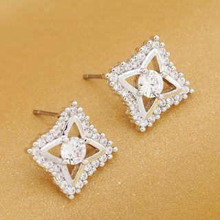 Rhinestone Snowflake Earring As Shown In Figure - One Size