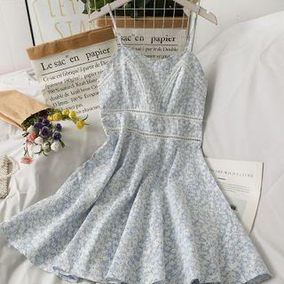 Patchwork Sleeveless Floral Mini Dress