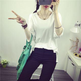 Plain 3/4-sleeve Top