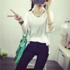 Plain 3/4-sleeve Top