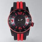 Stainless Steel Water Resistant Silicon Strap Watch Red - One Size