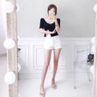 Fray-hem Dip-back Shorts