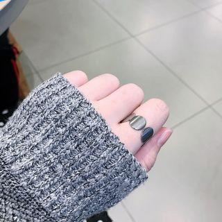 Disc Stainless Steel Open Ring 1pc - Silver - One Size
