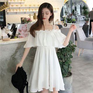 Suspender Off-shoulder Dress