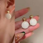 Disc Faux Leather Alloy Earring