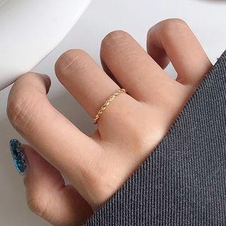 Sterling Silver Twist Open Ring K792 - Gold - One Size
