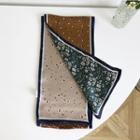 Printed Silk Narrow Scarf Navy Blue - 150x15cm - J108