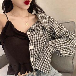 Mock Two-piece Asymmetric Top As Shown In Figure - One Size