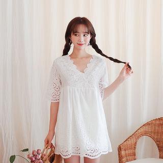 Eyelet-lace Minidress
