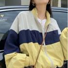 Color Block Zip Jacket Yellow - One Size