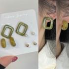 4 Pair Set : Resin / Faux Pearl / Alloy Earring (assorted Designs) 1589a - Set - Grass Green - One Size
