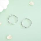 Twist Hoop Earring 1 Pair - Es1167 - Silver - One Size