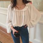 Puff Sleeve Blouse As Shown In Figure - One Size