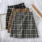 High-waist Checker Mini Skirt