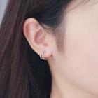 925 Sterling Silver Layered Hoop Earring 1 Pair - Earring - One Size