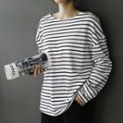 Drop-shoulder Stripe T-shirt Ivory - One Size