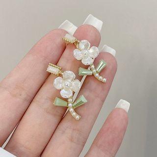 Flower Shell Faux Pearl Earring