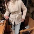 Strap Medium Long Woolen Jacket