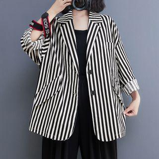 Striped Single-breasted Blazer Stripe - One Size