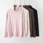 Turtle-neck Sweater Pink - One Size