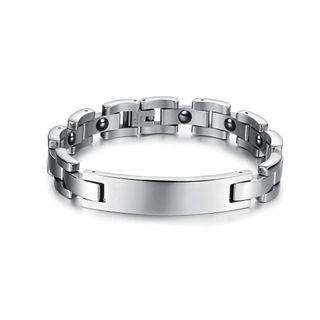 Simple Classic Geometric Rectangular 316l Stainless Steel Bracelet Silver - One Size