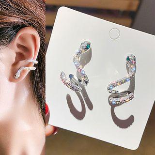 Rhinestone Cuff Earring 1 Pair - As Shown In Figure - One Size