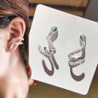 Rhinestone Cuff Earring 1 Pair - As Shown In Figure - One Size
