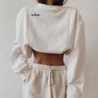 Loose Fit Long-sleeve Cropped Sweatshirt