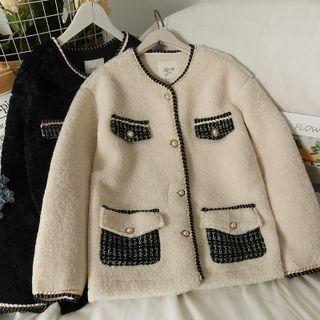 Patchwork Fleece Loose Jacket