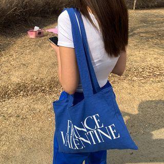 Letter Linen-blend Shopper Bag