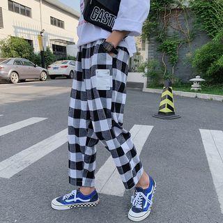 Gingham Straight Fit Pants