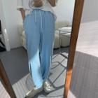 High-waist Lace-up Applique Sweatpants