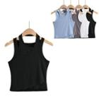 Irregular Mock Two-piece Tank Top