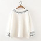 Embroidered Trim Sweater