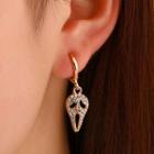 Rhinestone Ghost Drop Earring 01 - 1 Pair - Gold - One Size
